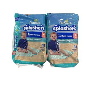 Pampers Splashers Swim Diapers Size: 4 20-33 Lbs - 11 Count Each (2 Packs)